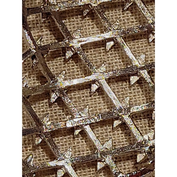 VTG Crown Trifari Silver Tone Double Twist Chain Modernist Diamond Cut Pendant - Picture 9 of 9